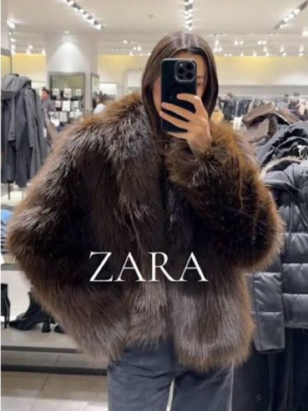 ZARA Brown Plush Teddy Jacket